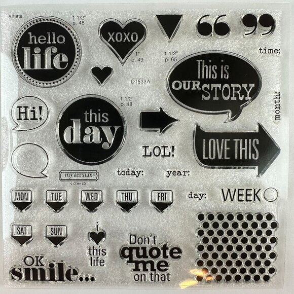 My Acrylix Clear Stamps D1533A & D1533B Sentiments & Icons - Picture 2 of 5